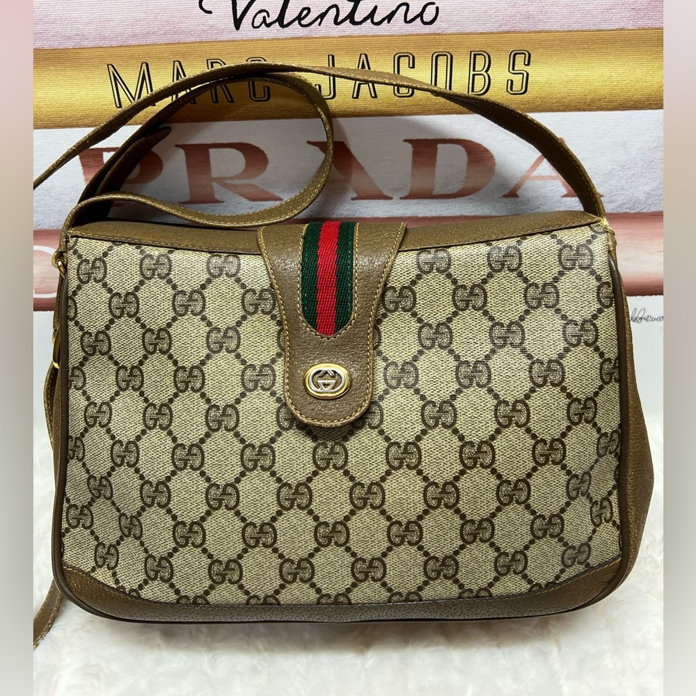 Gucci Beige and Brown Shoulder/Crossbody Bag